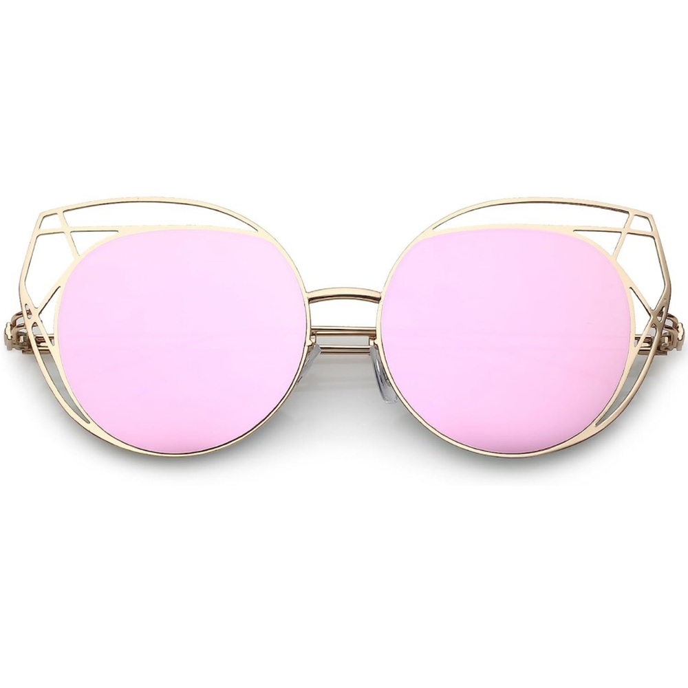 Metallic Metal Geometric Sunglasses